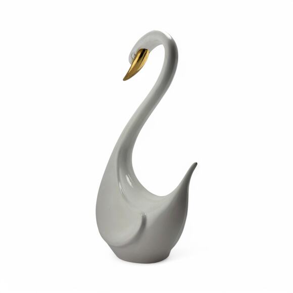 Vintage Arnel’s Ceramic Swan Figurine with Gold Beak – Elegant Home Decor - Picture 9 of 15